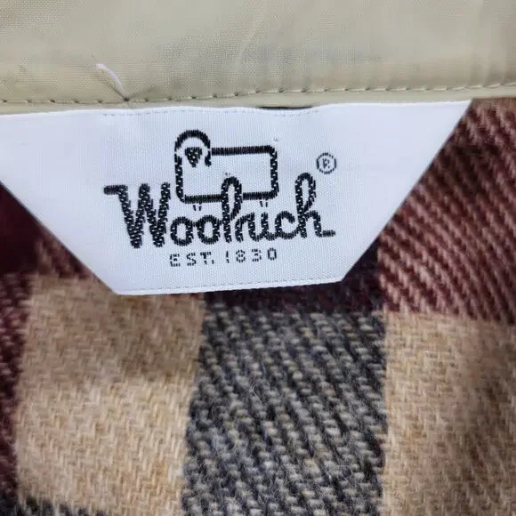 VTG Woolrich Flannel Shirt XL Red Green Plaid Wool Blend Shacket 70s Button Up